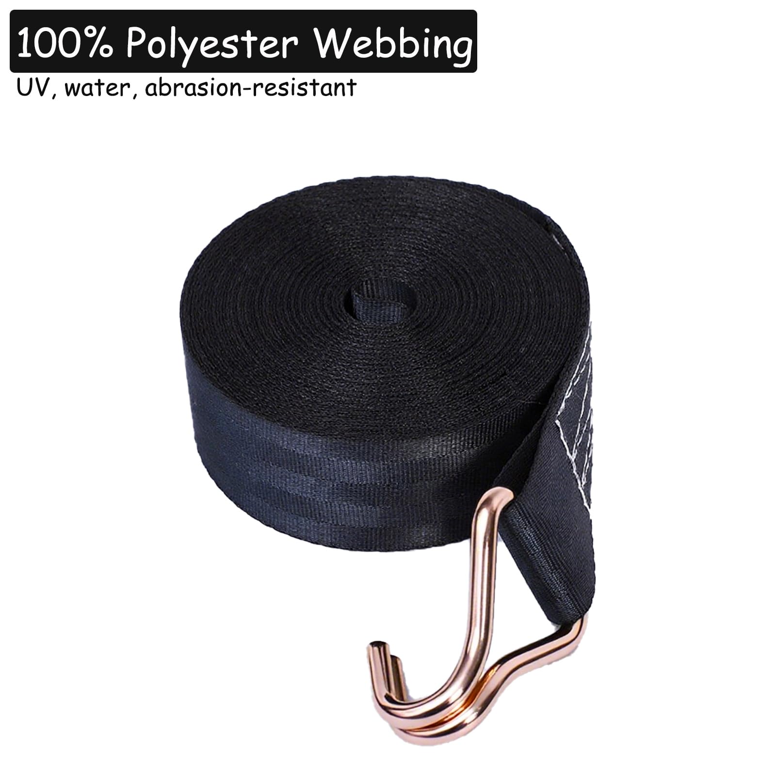 Confezione da 4 cinghie a cricchetto da 5 cm, resistenti, resistenza alla rottura di 4,535 kg, 9,8 m, cinghie a cricchetto con doppio gancio a J, cinghie a cricchetto per camion, rimorchi, moto