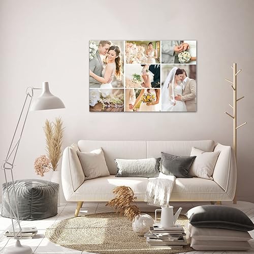 Miniatura 8 de LZIMU Personaliza tus fotos en lienzo, impresiones artísticas personalizadas para pared, fotos familiares, bodas, bebés, mascotas, collage de
