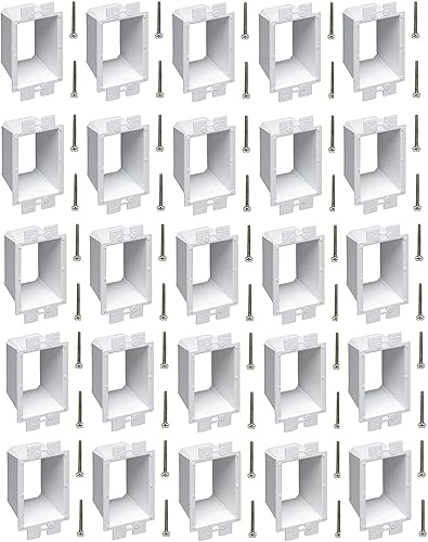 iMBAPrice Extensor de caja de toma de corriente eléctrica BE1-25 (1 banda), color blanco, paquete de 25