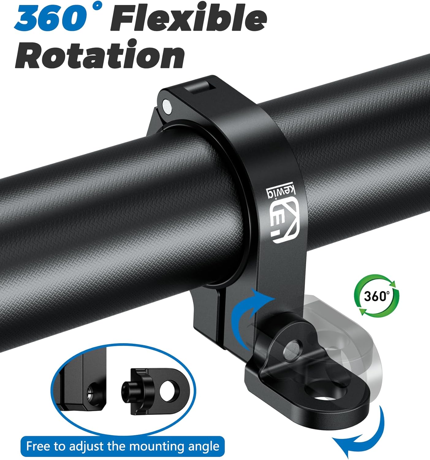 2 PCS ATV Whip Light Mounts, Aluminum Alloy Whip Flag Mounts, 360° Rotating Adjustable Light Bar Mounting Brackets for ATV UTV Motorcycle 0.875"/1"/1.125"/1.26"/1.375" Handlebar Roll Bars