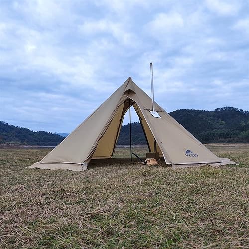 Miniatura 9 de Tipi - Tienda de campaña caliente con gato de estufa ignífugo para tubos de combustión, 5  8 personas, tiendas de campaña tipi para equipo familiar,