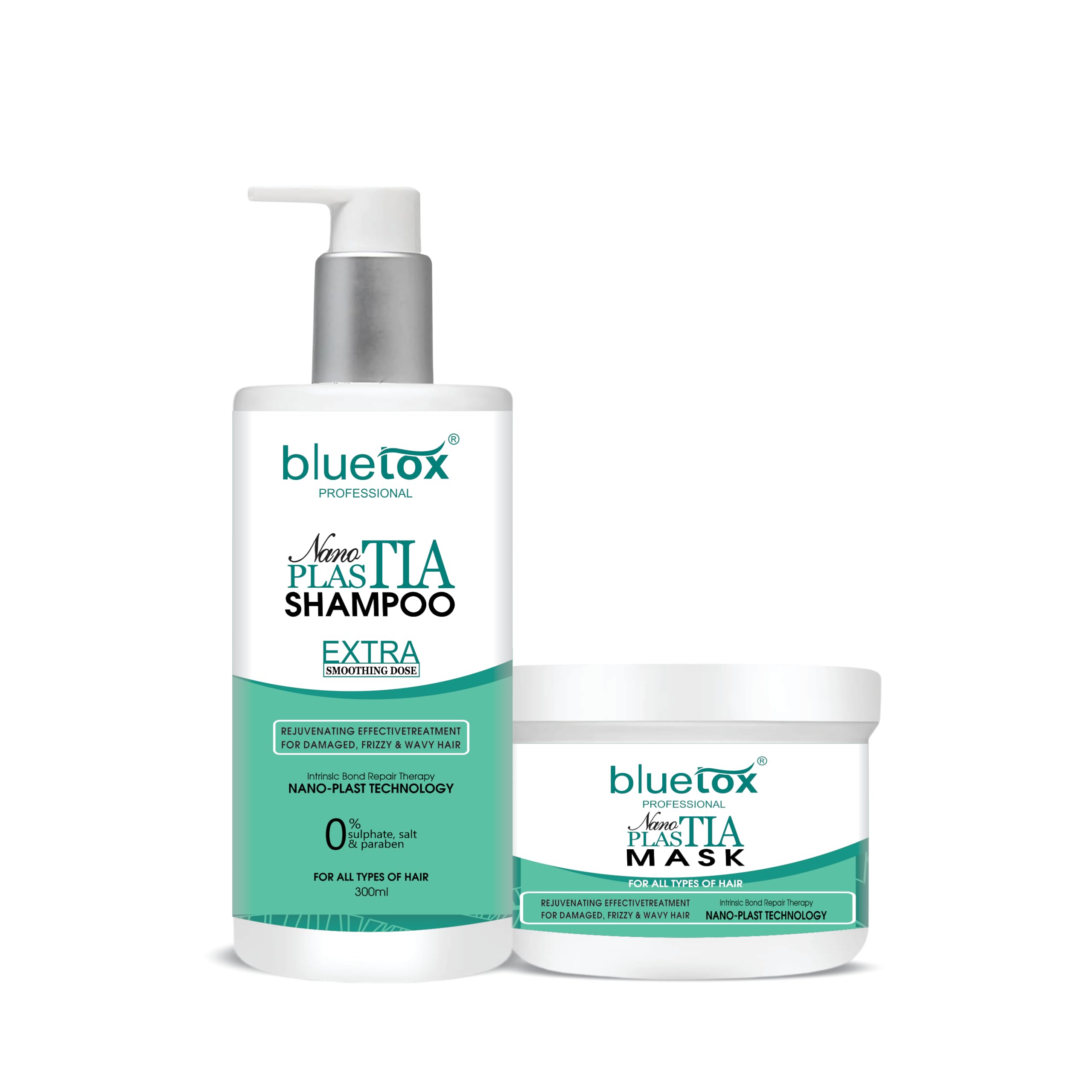 NANO PLASTIA HAIR REPAIR SHAMPOO & MASK COMBO 300 ML EACH | SHAMPOO FOR SMOOTH AND SHINE | Intensively Nourishes the Hair | Sulphate & Paraben Free