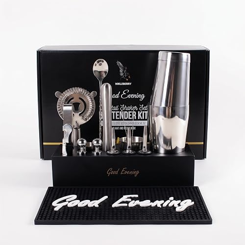 Premium 18-Piece Bartender Kit - Mixology Cocktail Shaker Set with