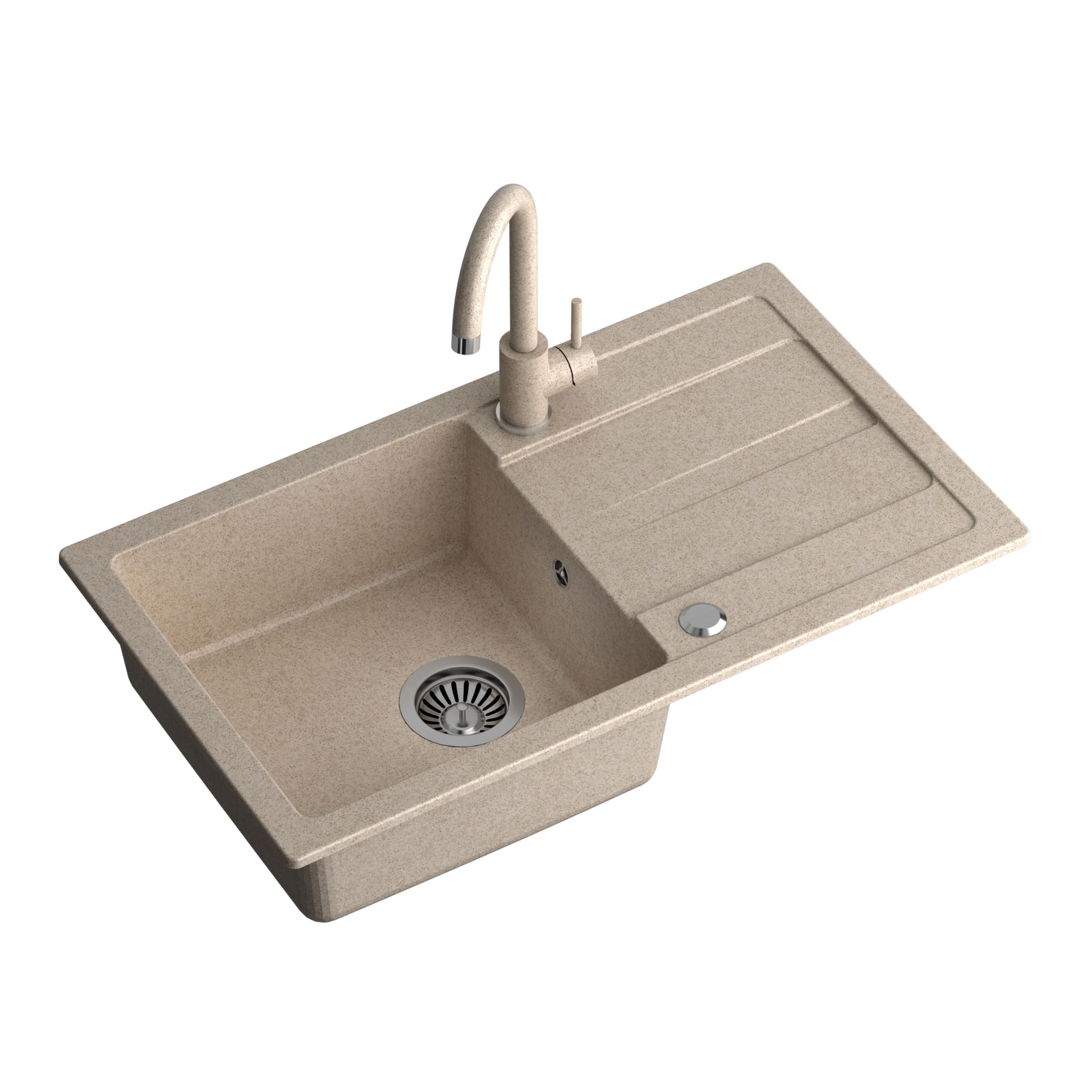 QUADRON | GO MAX | Lavello in granito | 1 vasca | Dimensioni: 77 x 44 x 17,6 | Mobile base di: 50 cm (proprio)