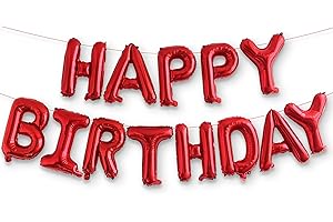 HOUSE OF PARTY Happy Birthday Balloon: Red Party Joy