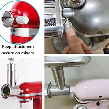2PCS Attachment Hub Thumb Screw for Kitchenaid Stand Mixers, Long Knob Screw Accessory Replacement Part, Silver