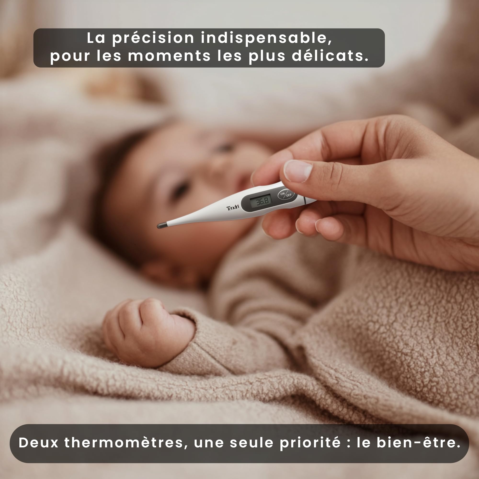Pack Duo Thermomètre Frontal Bébé Sans Contact (Précision selon l'Âge) & Numérique Oral & Rectal – Marque Française – Idéal Naissance – Précis & Silencieux – Enfant & Adulte – CE Médical