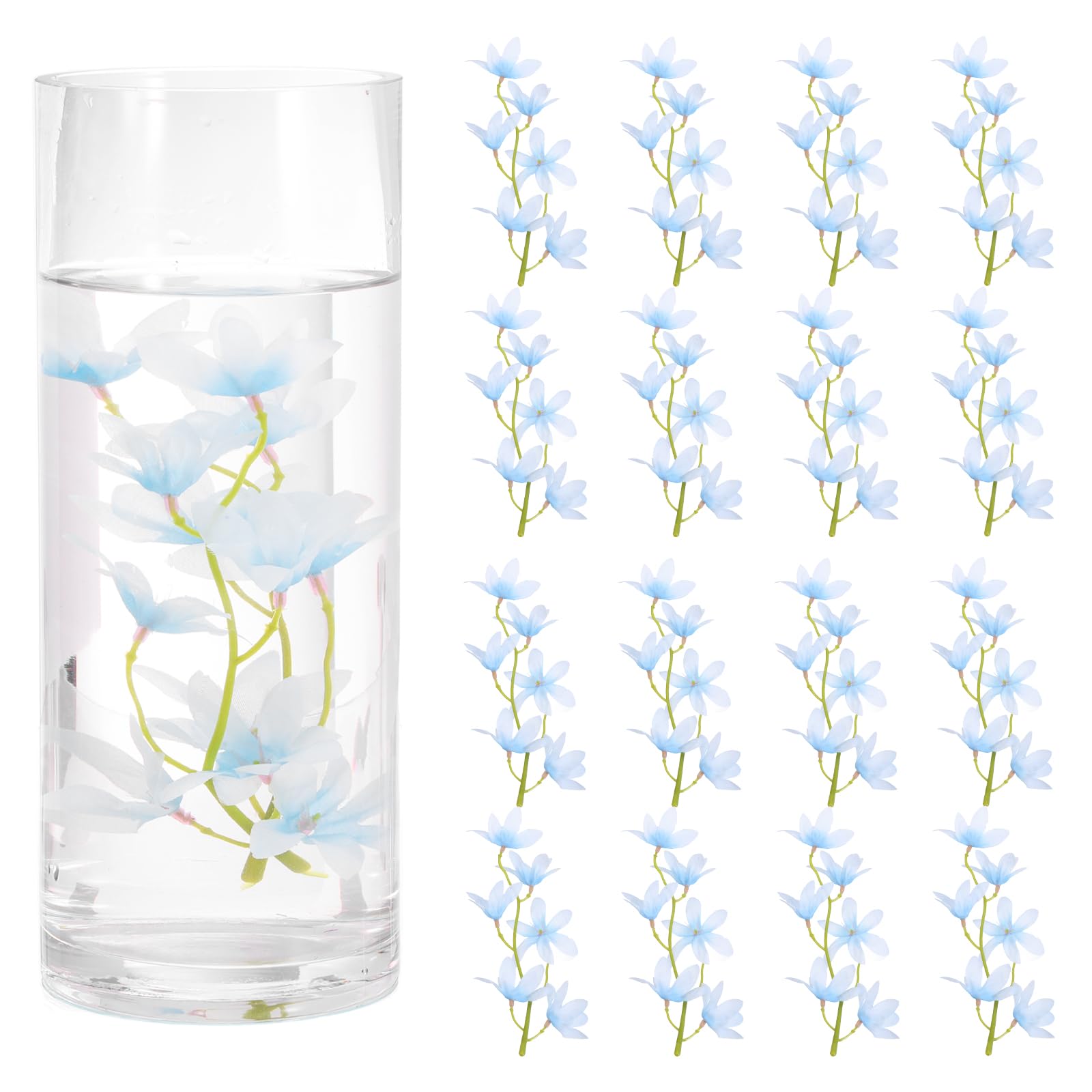 Orchidée artificielle flottante bleue pour bougie de mariage et centre de table | Lot de 24