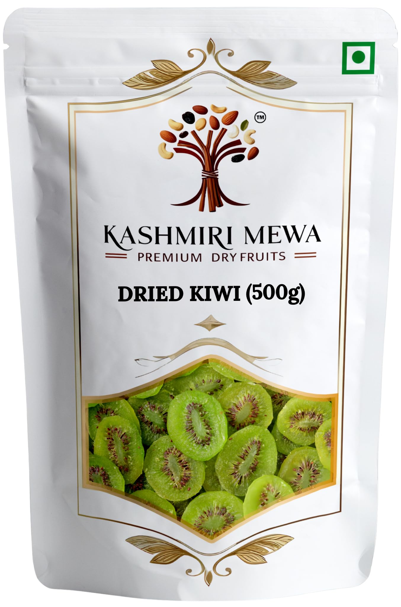 Dried Kiwi Slices | Dehydrated Fruit Pieces | Natural Sweet Tangy Taste | Traditional Snack Item | Kitchen Cooking Ingredient | Clean Packed Form (500 g)-image-0