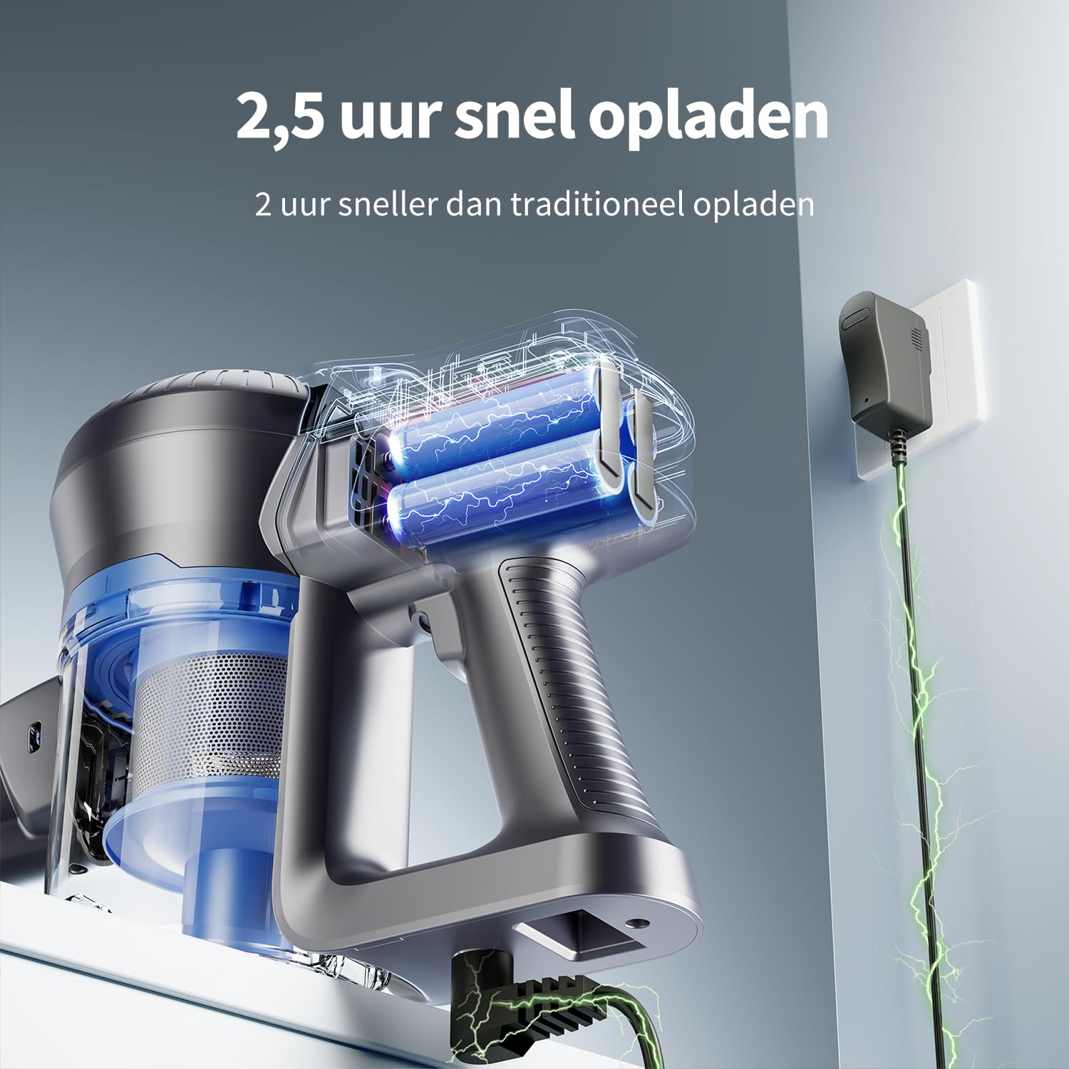 Geluidsarm Draadloze stofzuiger 7500Pa Stofafscheider Aspirator Lichtgewicht Grote zuigstok Handheld Portable Home Carpet Cleaner