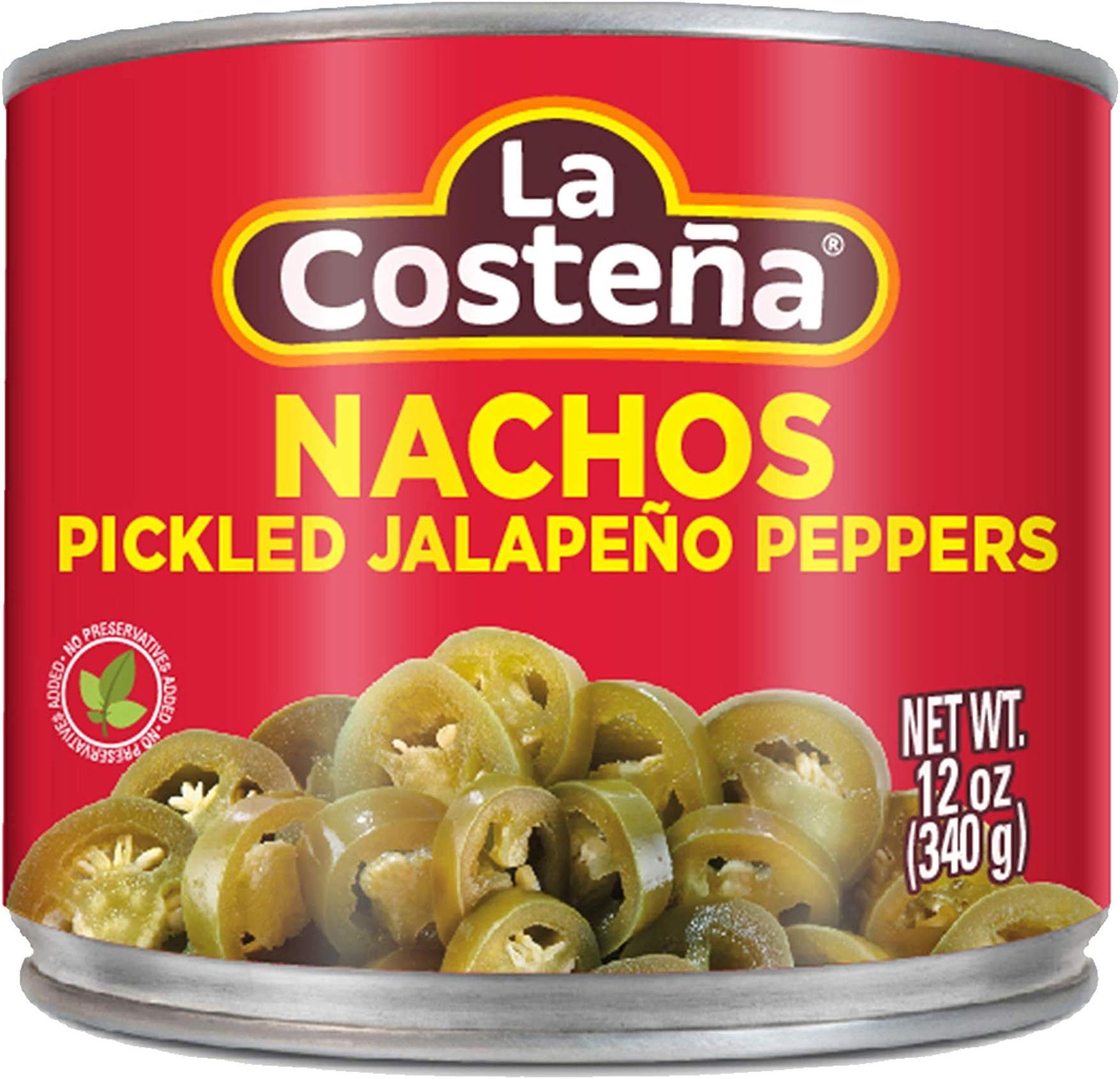 Sliced Nacho Jalapeno Peppers - Pickled Jalapenos - Jalapeno Pepper - Hot Peppers - Mexican Food, Guacamole, Spicy Nacho & Taco Toppings, Enchiladas & Salsa - 12oz, 1 Pack Canned Jalapenos