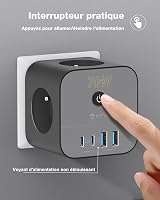 VEFVE 70W USB-C Gyorstöltő Elosztó Kocka 7-in-1 Kapcsolóval - GaN III Technológia - Kompatibilis Laptopokkal, MacBook Pro, iPad, iPhone, Sam 4
