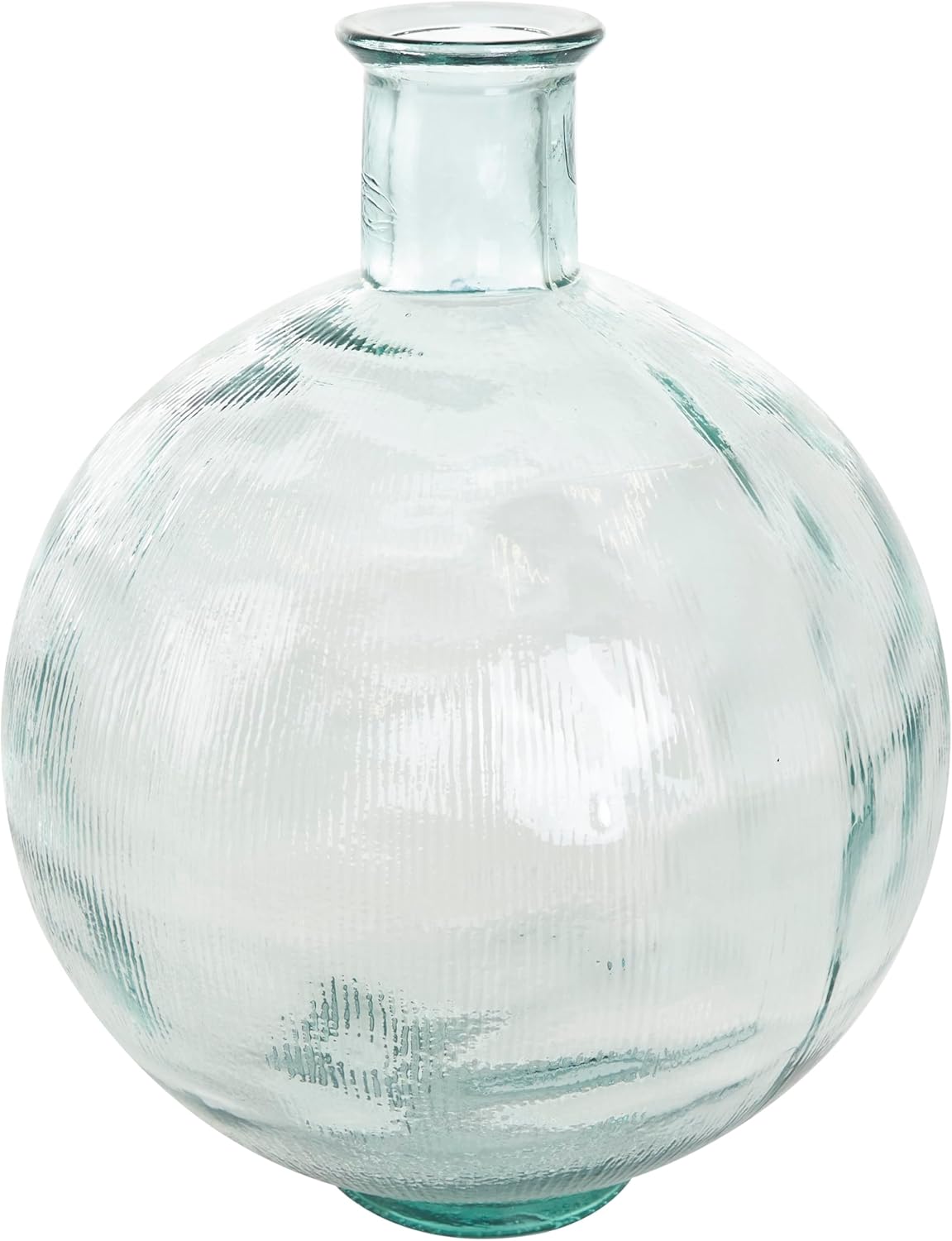 Deco 79 Recycled Glass Handmade Decorative Vase Ribbed Spanish Bottle Centerpiece Vase, Flower Vase for Home Decoration 13" x 13" x 17", Clear - Image 7