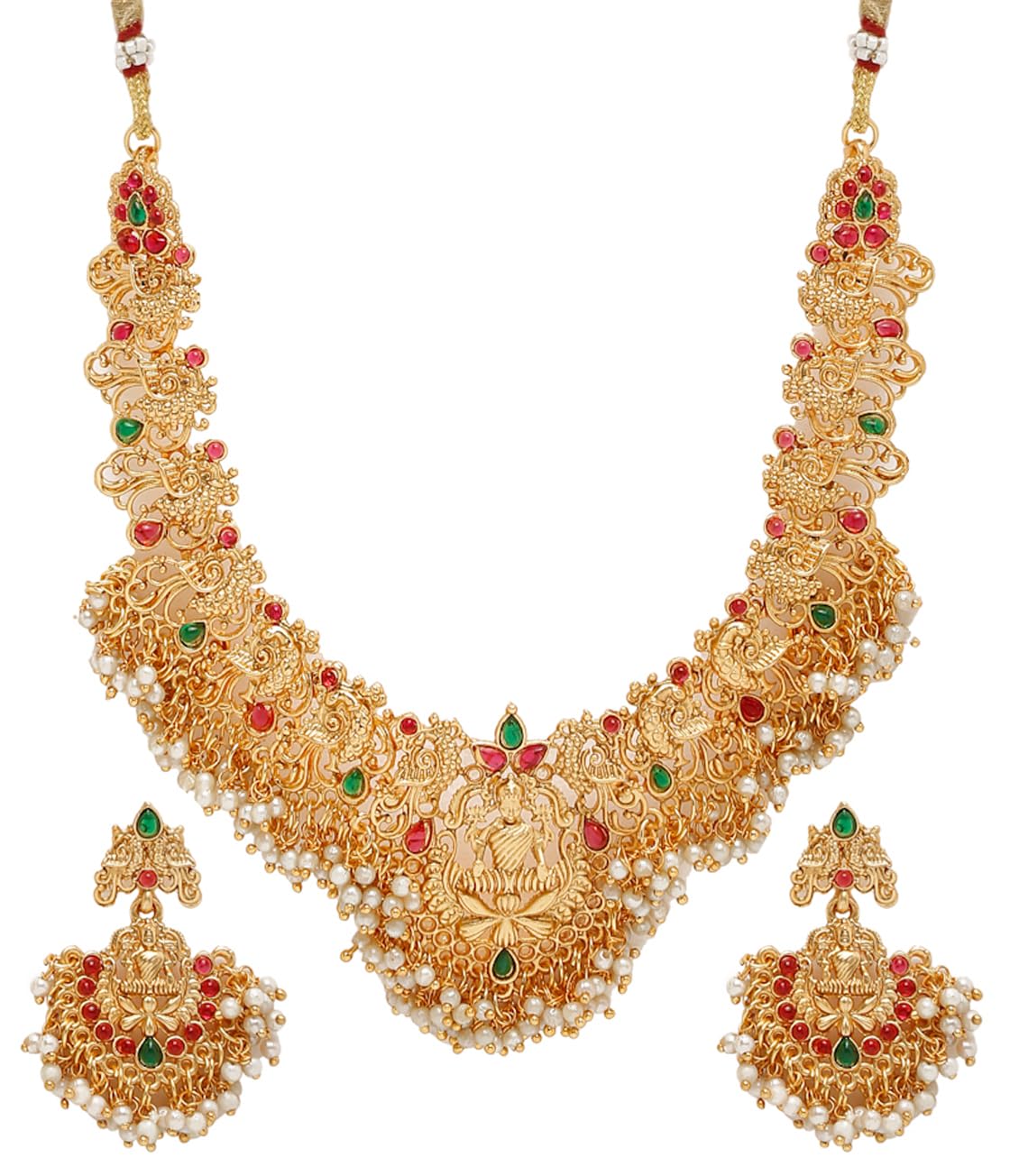 YouBella Jewellery set for women Gold Plated Temple Jewellery Set with Earrings for Girls and Women (Gold) (YBNK_50618) (B0D4K3WWPK) Amazon Price History, Amazon Price Tracker