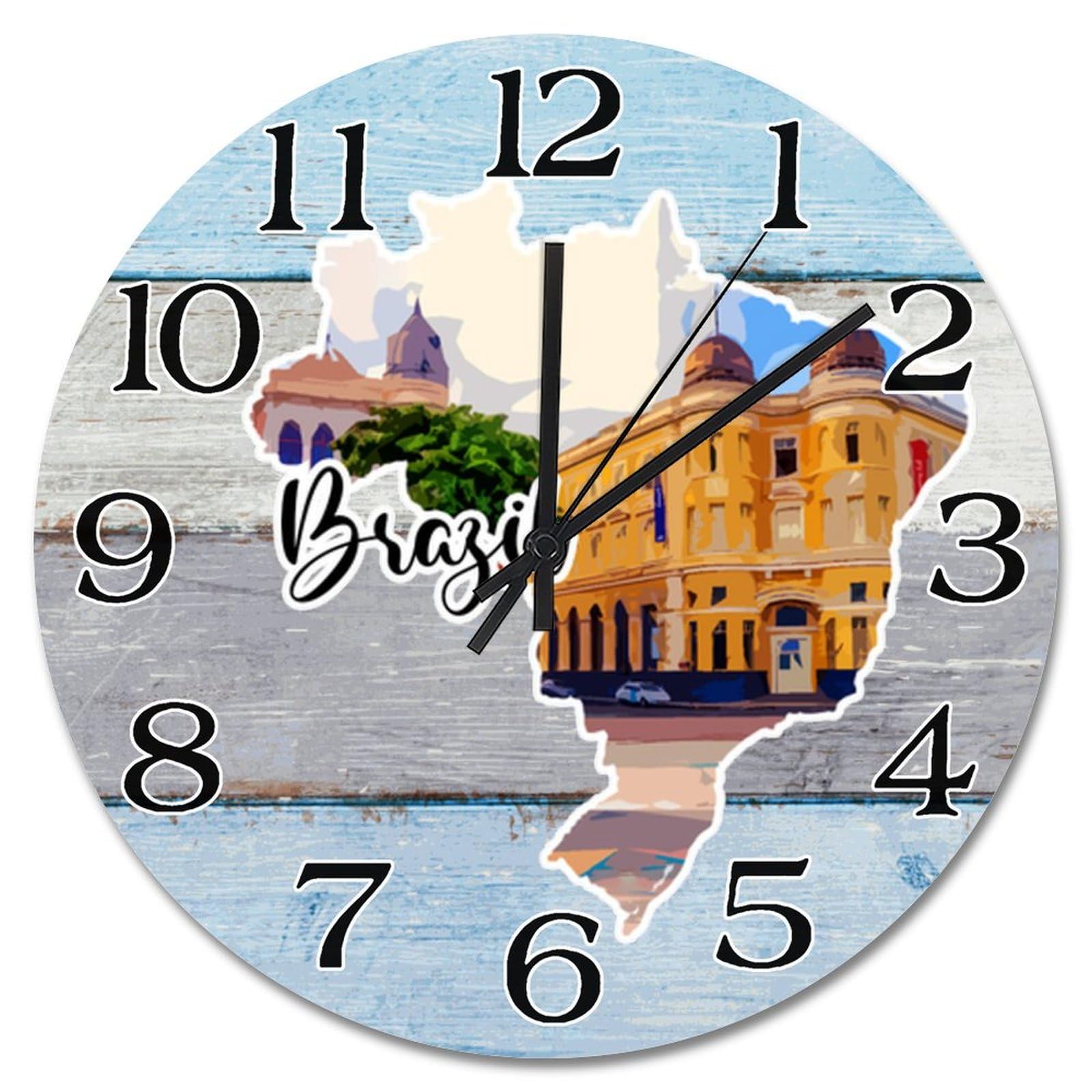 Horloge murale en bois 30cm Brésil pour salon et chambre