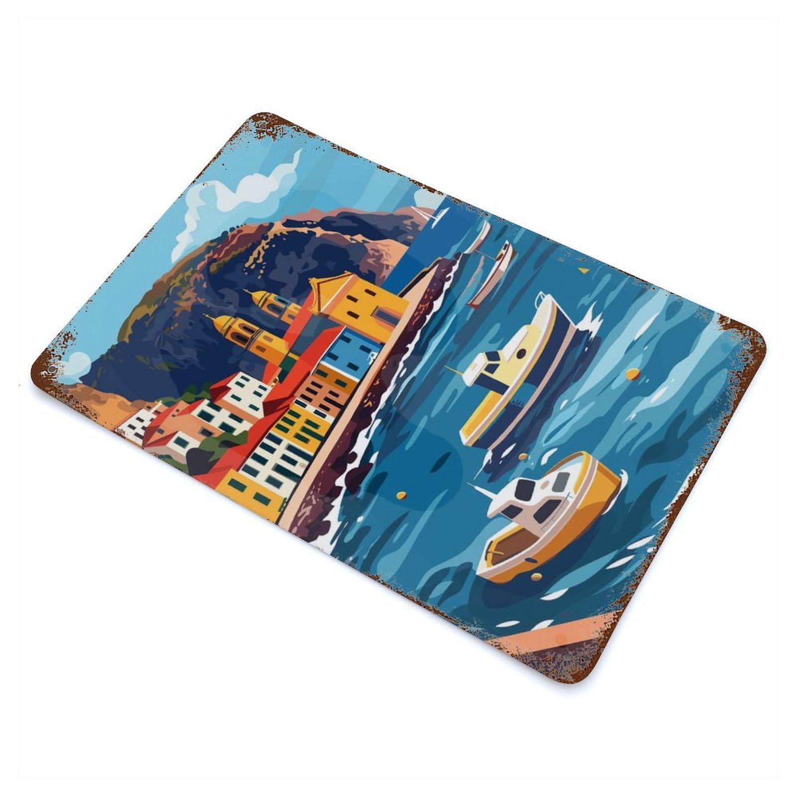 Madeira Portugal Decorative Tin Sign 11.8"x7.9", Retro Wall Decor for Basement, Hobby Room And Garage Decor