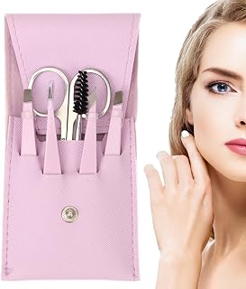 Eyebrow Trimming Kit - with Travel Case Eyebrow Scissors Kit Brow Scissors Eyebrow Kit,Eyebrow Scissors with Comb for Ingrown Hair, Hair Plucking Daily Ondian