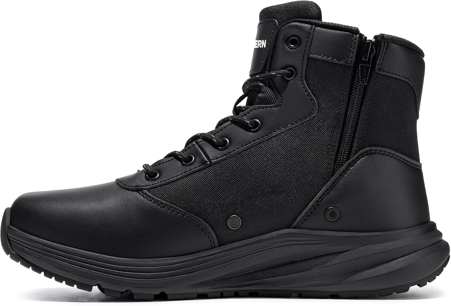 LARNMERN Mens Work Boots Non Slip Side Zipper Boots Chef Kitchen Restaurant Shoes for Men Botas Antideslizantes para Hombres