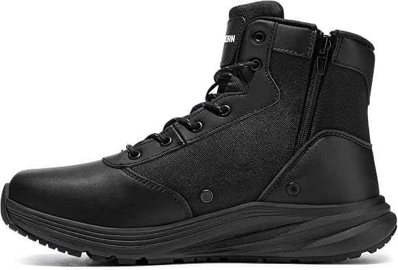 LARNMERN Mens Work Boots Non Slip Side Zipper Boots Chef Kitchen Restaurant Shoes for Men Botas Antideslizantes para Hombres