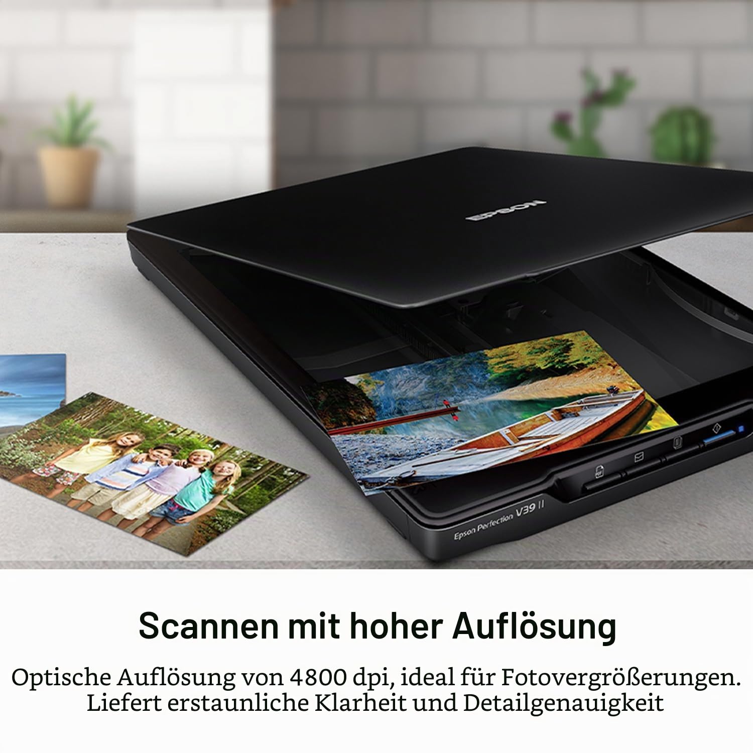 Epson Perfection V39 II Farbfoto- und Dokumenten-Flachbettscanner 4800 DPI optische Auflösung USB-Stromversorgung