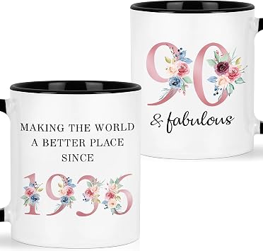 90th Birthday Gifts For Women, 90& Fabulous, 90th Birthday Cups, 1936 Happy Birthday Mug, 90 Yr Old Birthday, 90th Birthday Presents For Women, 1936 Birthday Gifts For Woman, Female 90th Birthday Gift