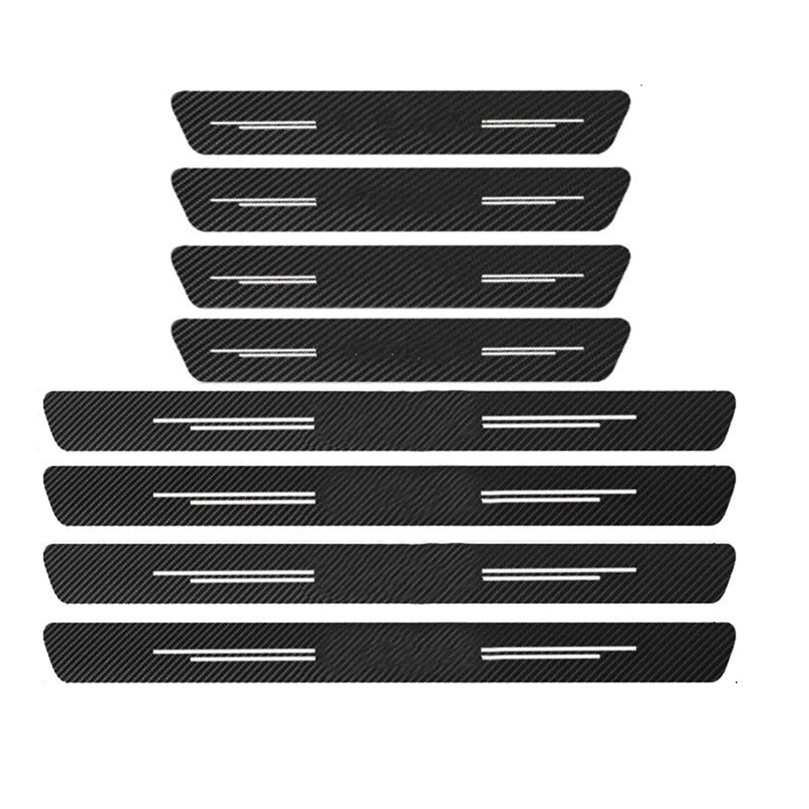 Protector Umbral Puerta Coche Fibra Carbono para Maletero Asiento para Säte para Leon fibracarbono Protector umbral(8Pcs)