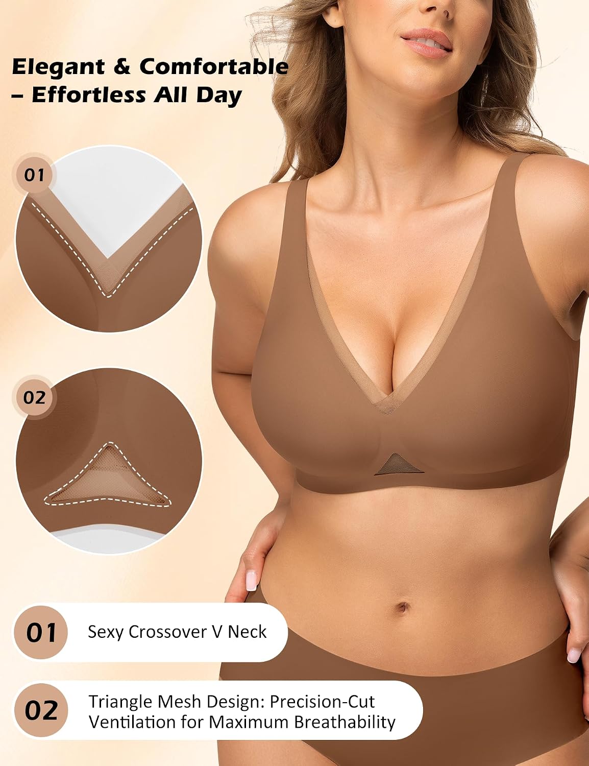 Crossover Bras for Women No Underwire Seamless Push Up image 2