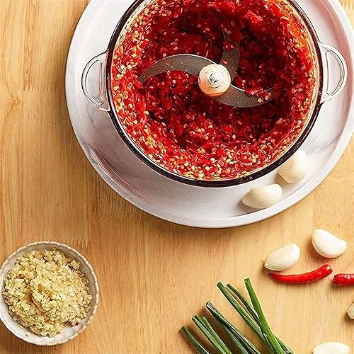 Miniatura 5 de Picadora de carne eléctrica, picadora de procesadores de alimentos, picadora de carne eléctrica, cuchillas de acero inoxidable, cuenco de vidrio de