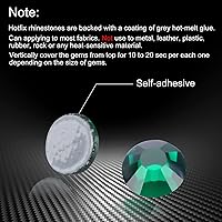 Vista 5 de Hot Fix - Diamantes de imitación de cristal con parte trasera plana, gemas de diamante de 0.189 in (20 ss, 1440 unidades, verde oscuro)