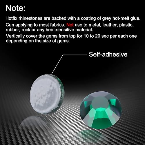 Miniatura 5 de Hot Fix - Diamantes de imitación de cristal con parte trasera plana, gemas de diamante de 0.189 in (20 ss, 1440 unidades, verde oscuro)