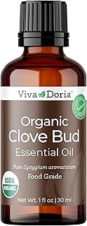 Viva Doria Clove Bud Essential Oil, USDA Certified Organic Clove Oil, 100% Pure, Natural Essential Oil, Undiluted, for Aromatherapy | Food Grade, 30 mL (1 Fluid Ounce)