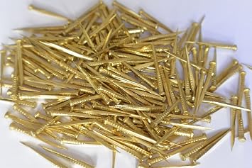 Solid Brass Nails Tacks for Shoes Boots Leather Heels Soles Repairs Replace 2 oz (Bulldog Clinching Nails 6/8)