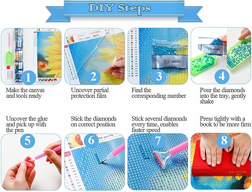 Miniatura 6 de Eiazuiks Kits de pintura de diamantes para adultos, cielo estrellado 5D, kit de arte de diamantes de perforación completa para regalo, decoración de