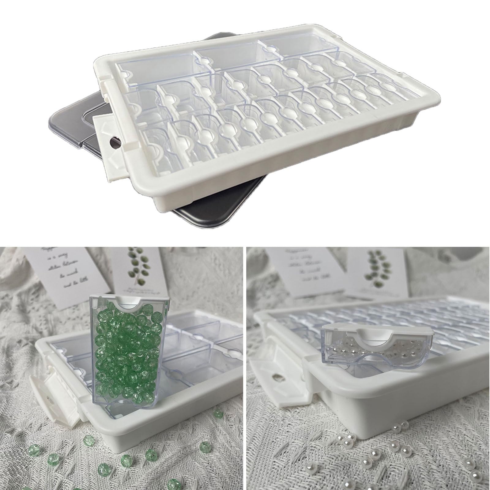 Kangnice Versatile Bead Sorting Container Accessory With Secure Lid For Craft Enthusiasts Clear Storage Case Organization