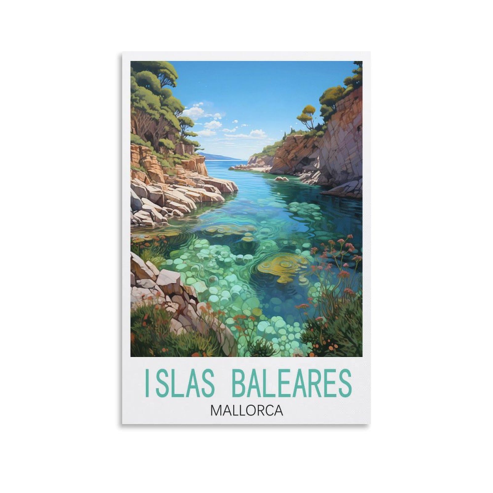 EZMLFA 5D Diamond Painting Kits,Islas Baleares Mallorca Diamond Art Kits Adults, Create Your Own Diamond Painting Full Drill Gifts for Home Decor 40x50cm
