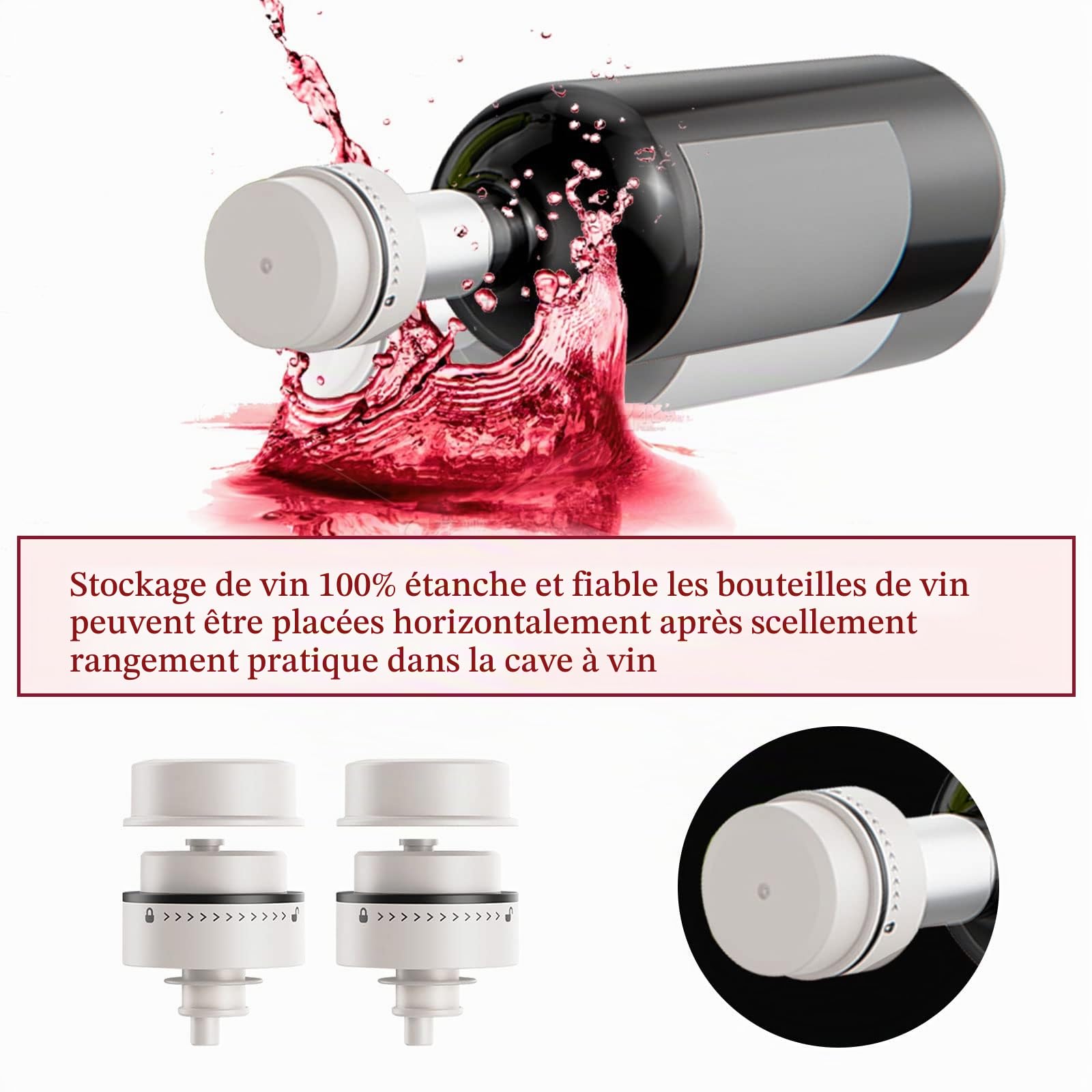 Carafe à Vin Électrique, Aérateur de Vin Automatique, Carafe Rechargeable Intelligente Pour Les Fêtes de Famille Avec 2 Bouchons de Vin, Noir