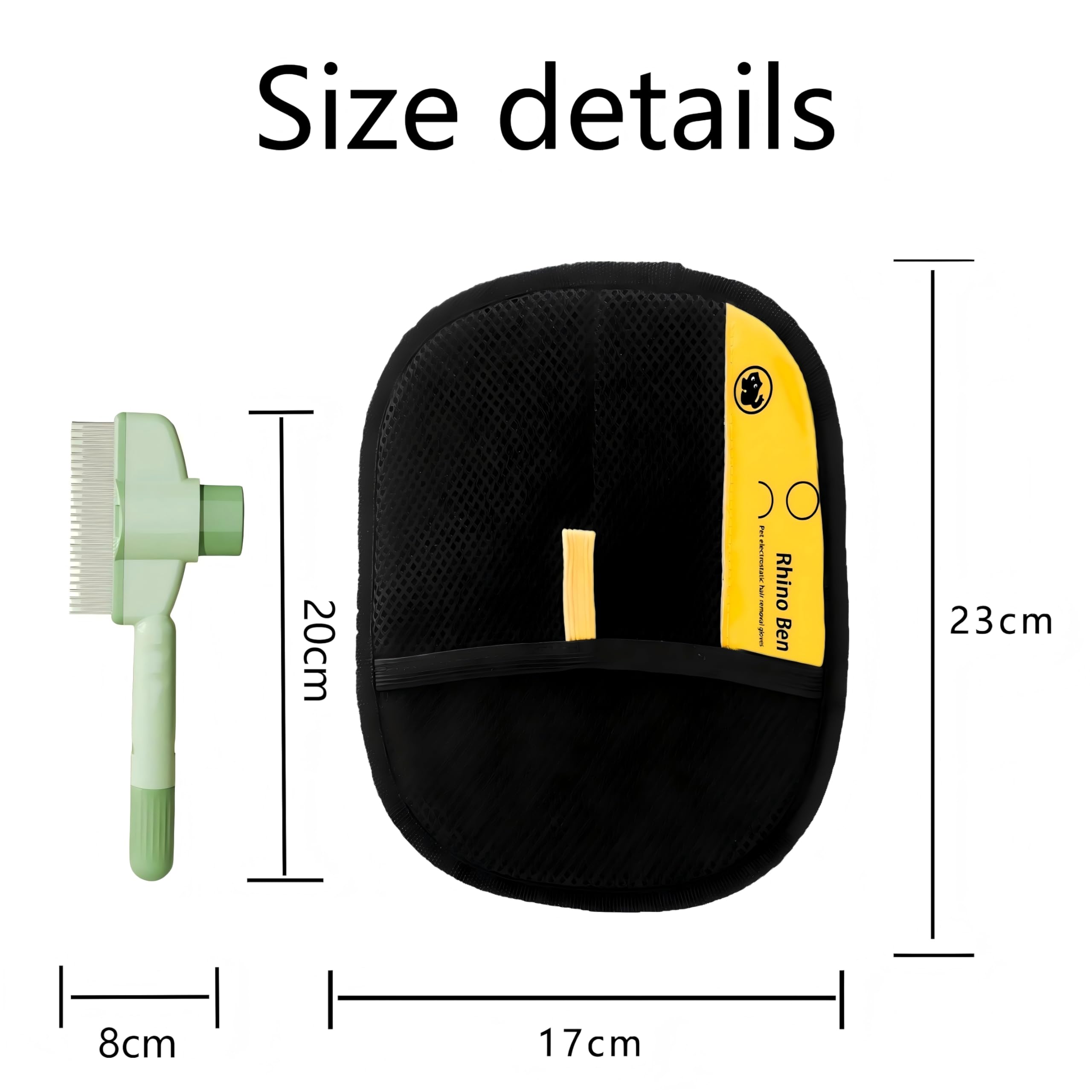 EVIMAR Pet Hair Remover Gloves for Dogs and Cats Electrostatic Grooming Gloves for Furniture Car, Couch & Carpet - Image 3