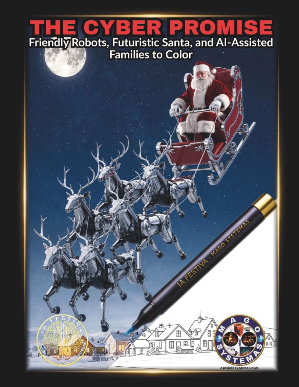 THE CYBER PROMISE: Friendly Robots, Futuristic Santa, and AI-Assisted Families to Color