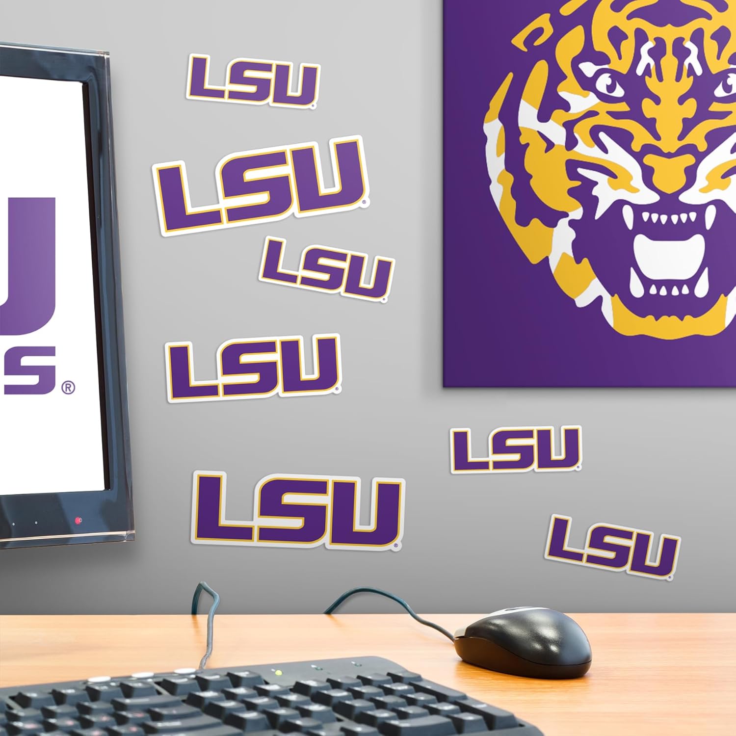 LSU Tigers Primary Logo Vinyl Sticker Pack – 50‑Count Large Waterproof Decals for Laptop, Water Bottle, Tablet, Skateboard, Car, and Indoor/Outdoor Use - Image 6