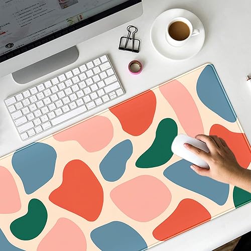 Miniatura 5 de Bonita alfombrilla de escritorio abstracta XXL, grande, grande, moderna, bohemia, para escritorio, teclado, mouse, accesorios de escritorio para