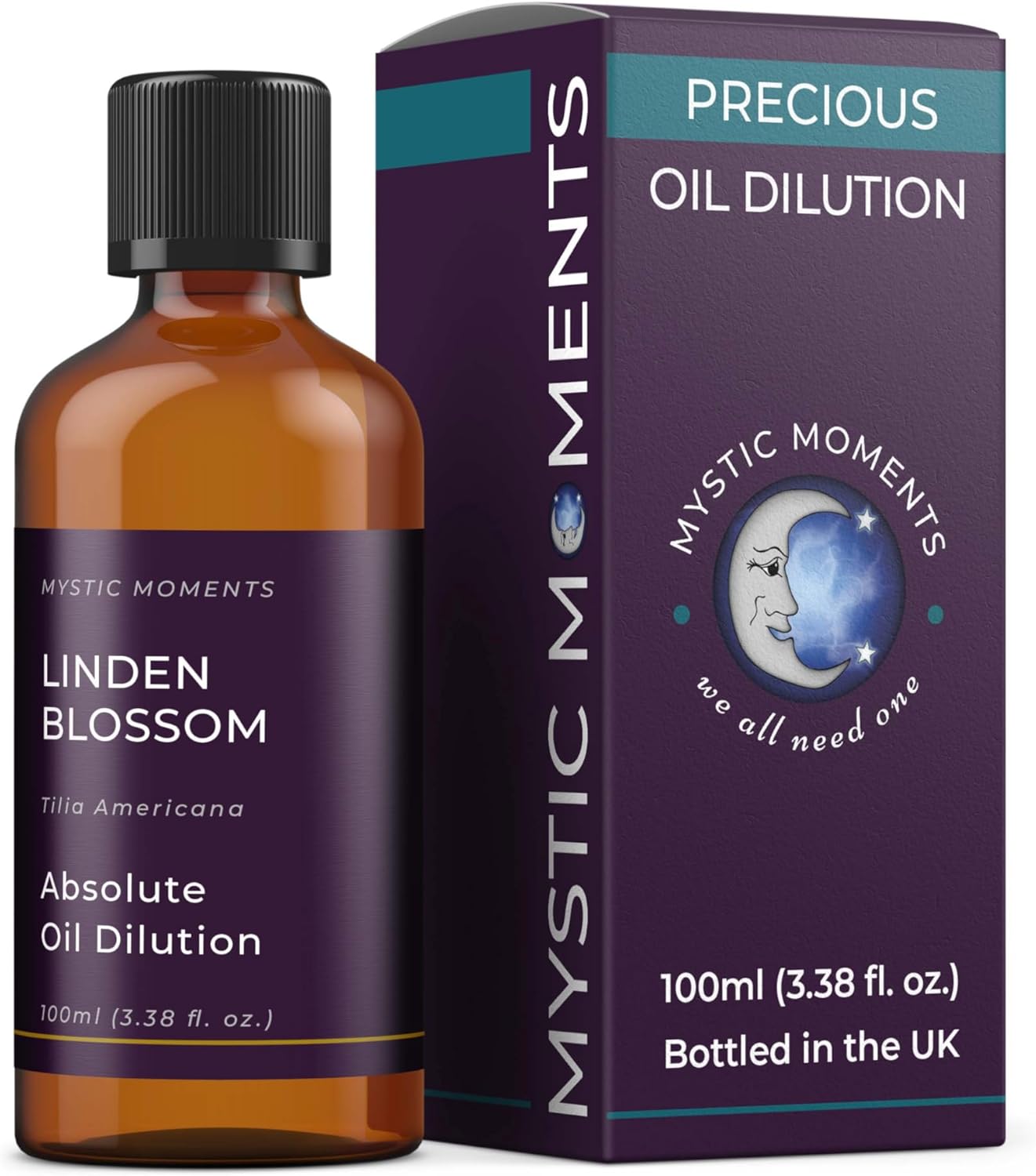 Mystic Moments | Linden Blossom Absolute Precious Oil Dilution 100ml 3% Jojoba Blend Perfect for Massage, Skincare, Beauty and Aromatherapy