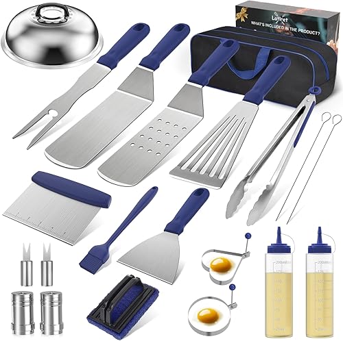 Miniatura 1 de Blackstone - Kit de accesorios para parrilla, juego de 21 accesorios de parrilla para chef de campamento, accesorios de parrilla con raspador,