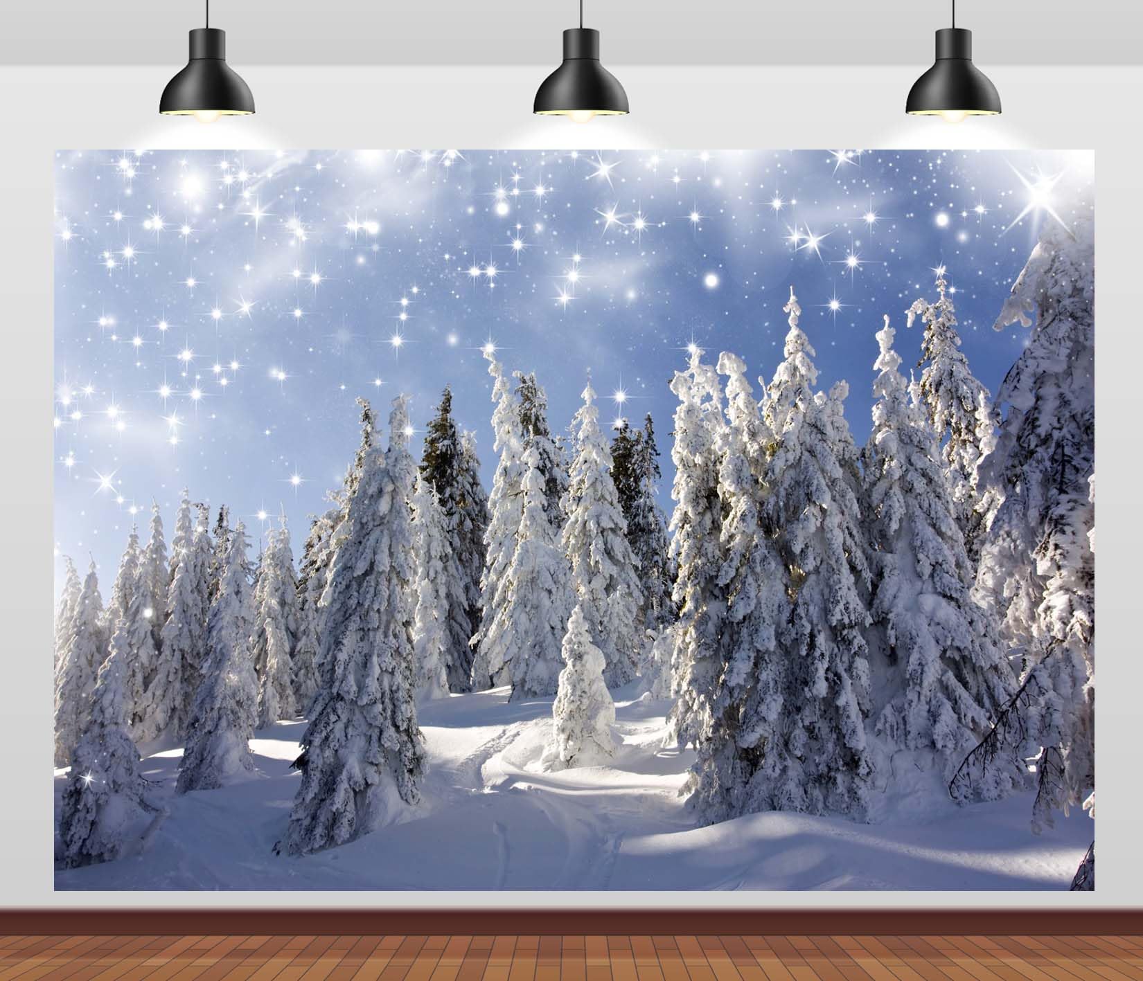 Sfondo di Natale invernale 3D con paesaggio innevato | Foto Gratis Sfondo di Natale invernale 3D con paesaggio innevato | Foto Gratis