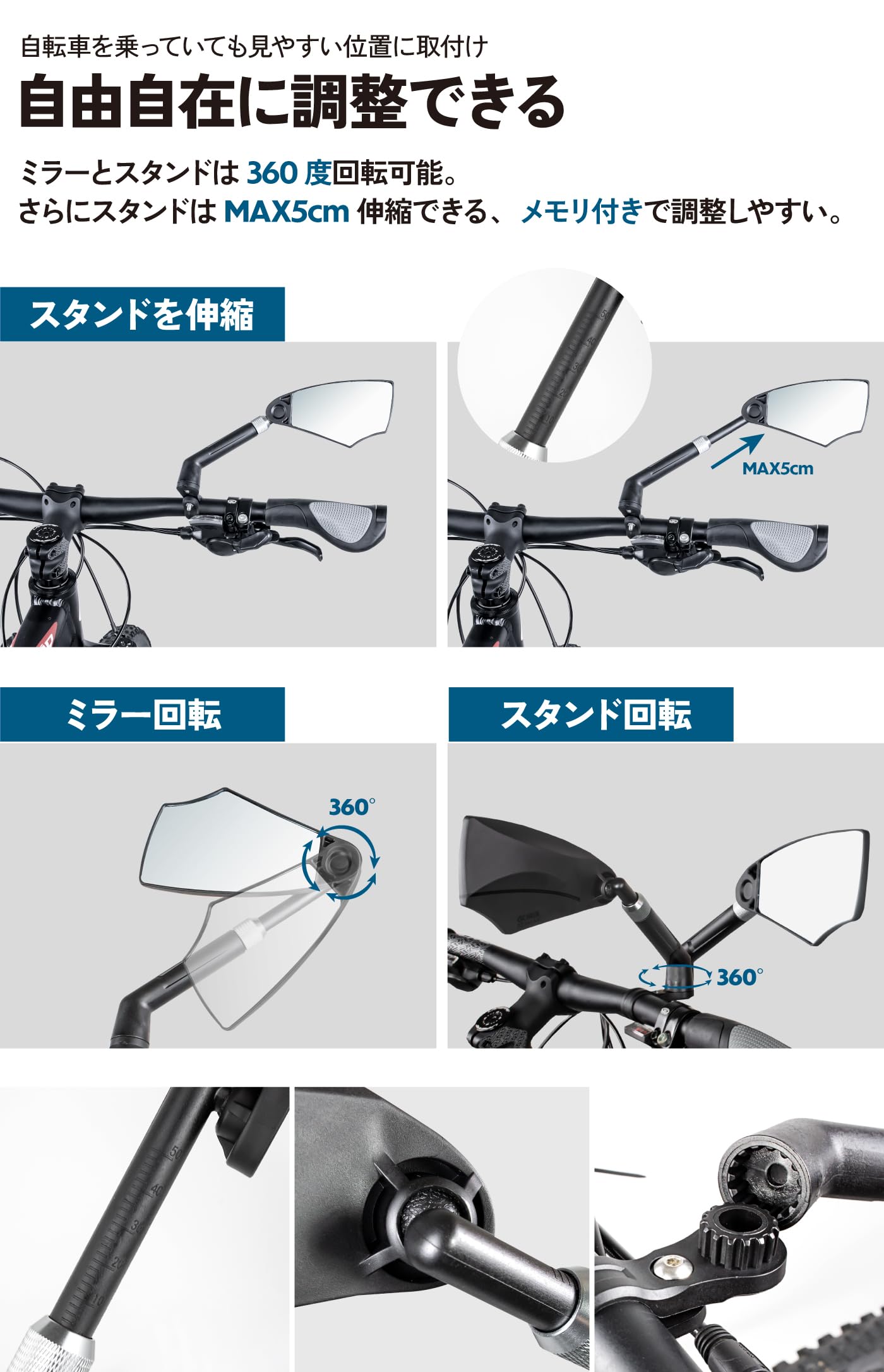 Amazon.co.jp: GORIX(ゴリックス)サイクルミラー 自転車用ミラー