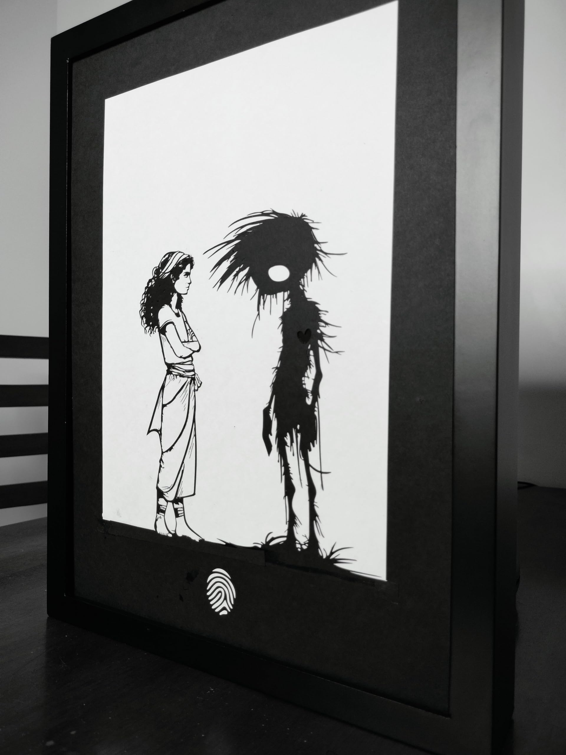 LightMask - Beyond Imagination Cute Blind Innocent Love | 11.6x15.6 Inch LED Shadow Box – Heartfelt Lightbox Art of a Boy Expressing Deep Love, Illuminated Wall Art for Home & Gift Decor 2