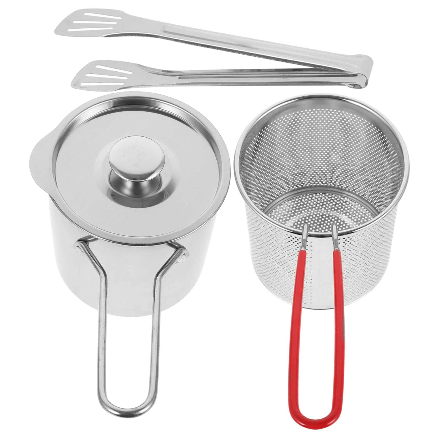 SOLUSTRE Deep Frying Pot Kitchen Deep Frying Pan Stainless Steel Mini Fryer Cookware Easy to Clean
