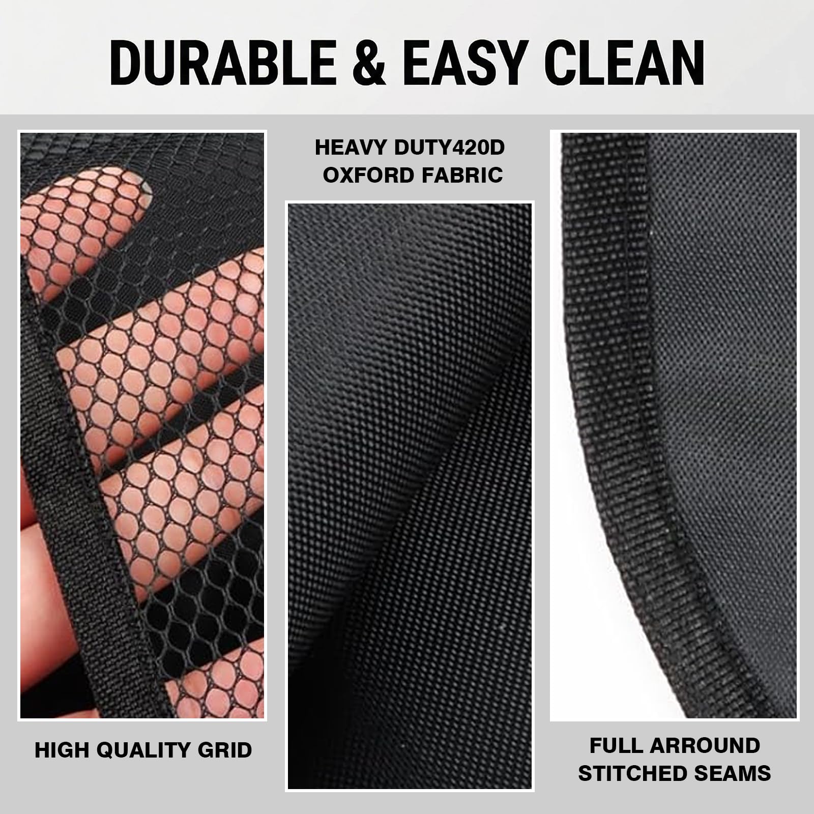 VoxelTek 2 Piezas Protector Asiento Coche 45x60 cm Alfombrilla antipatadas Oxford Impermeable, fácil Instalar/Limpiar para sedán/SUV - 4