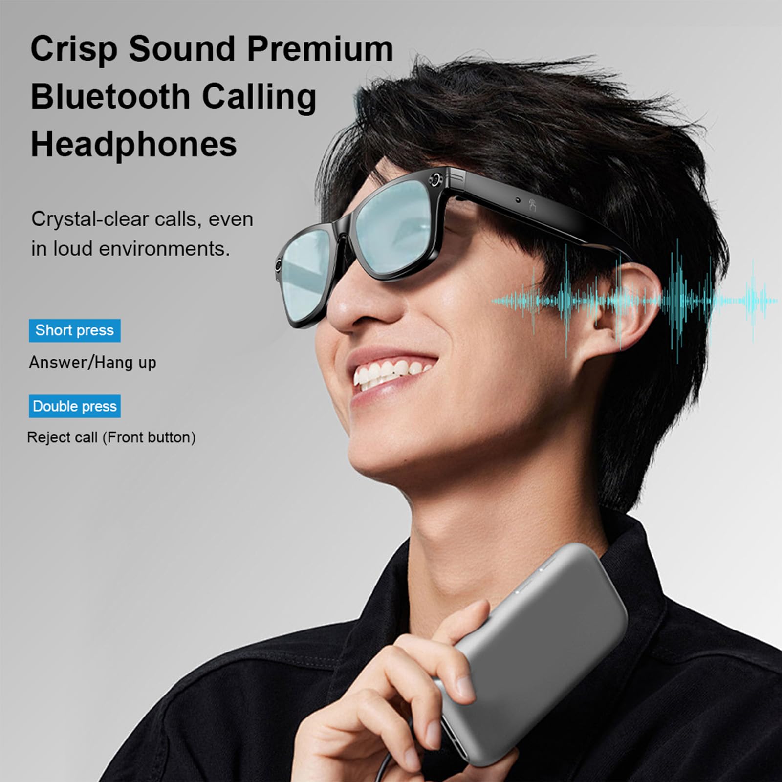 Gafas Inteligentes AI: 1080P Manos Libres, Bluetooth 5.4, IP65, Protección UV - Envío de Amazon, Ideal Diario/Al Aire Libre