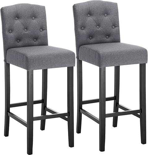 2 Tabourets assise en lin style classique