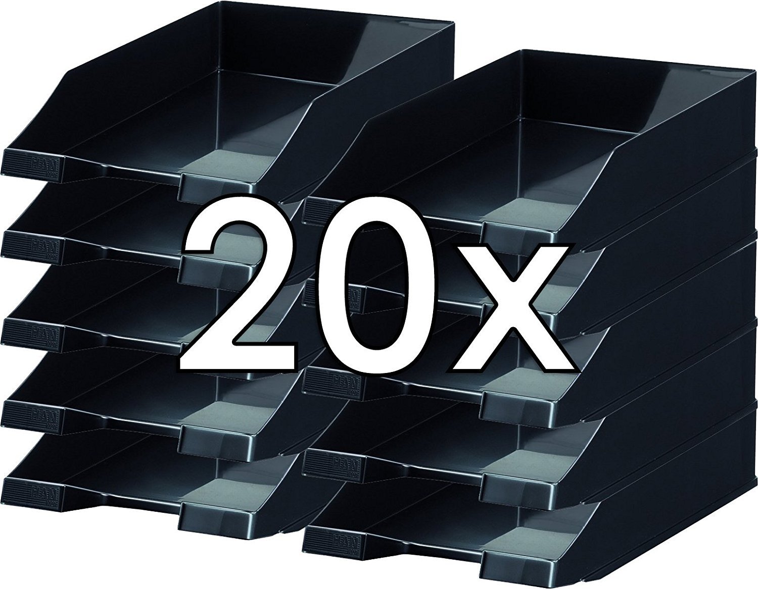 HAN Klasyczna półka na dokumenty, 20 szt., organizer na artykuły biurowe, półki, materiały biurowe, półka na dokumenty, do formatu A4/C4, 1027-X-13, czarna
